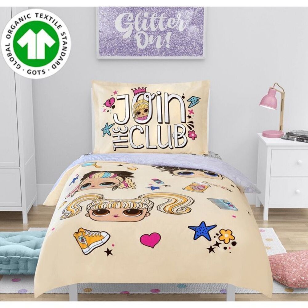 NWT Morning Bird Organic Cotton L.O.L. Surprise!™ Duvet Cover with 2 Shams - Ful
